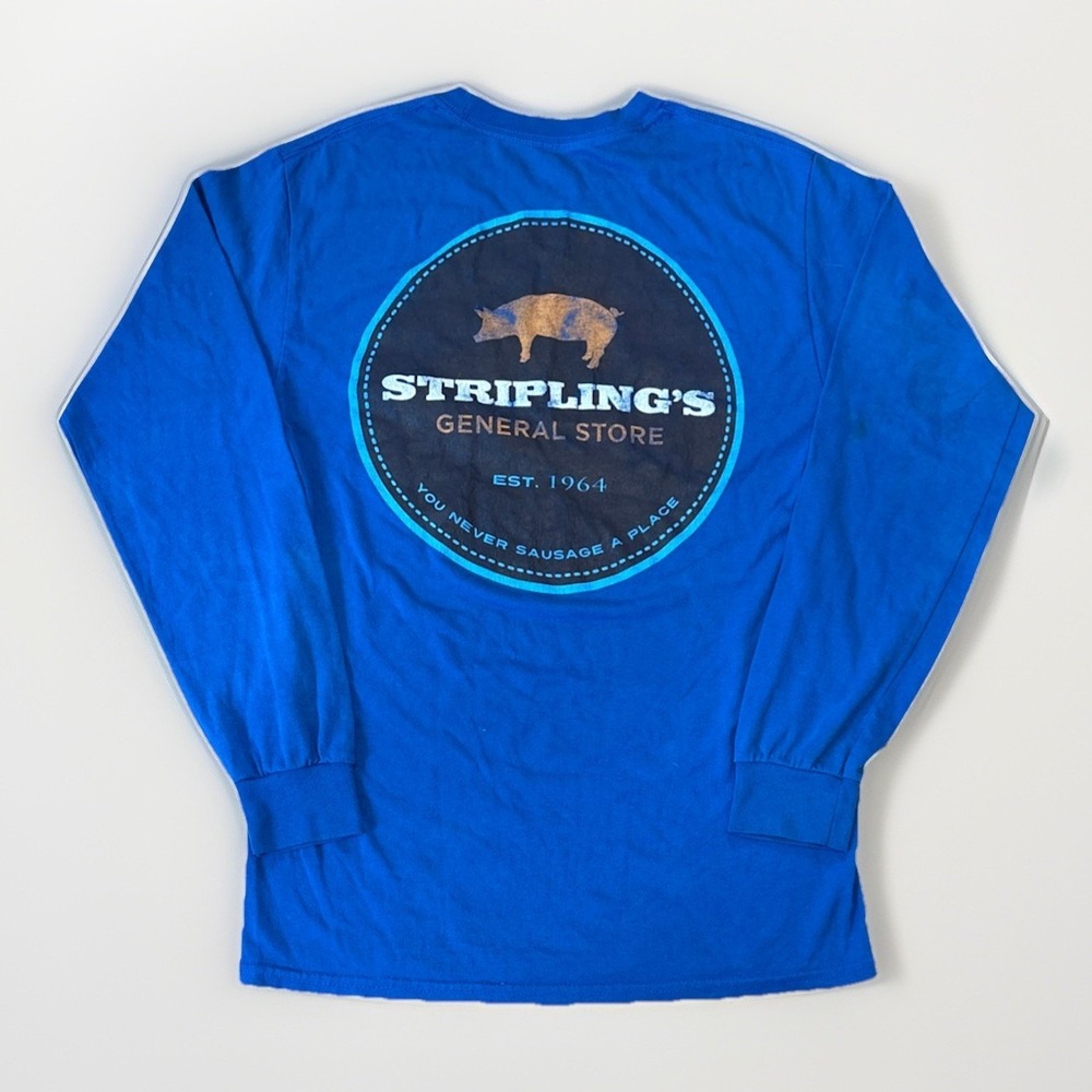 Vintage Gilden Dry Blend Long sleeve Blue Blank Size S Striplings General Store - Picture 6 of 6